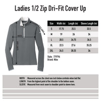 Ladies Nike Golf Dri FIT Stretch Half Zip Cover Up - Black/Dark Grey